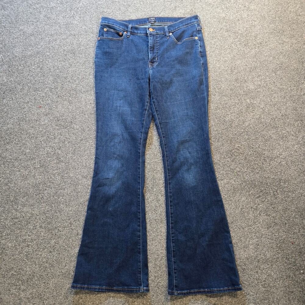 J Crew Jeans Womens 27 Blue Full Length Flare Stretchy Mid Rise Capsule Casual